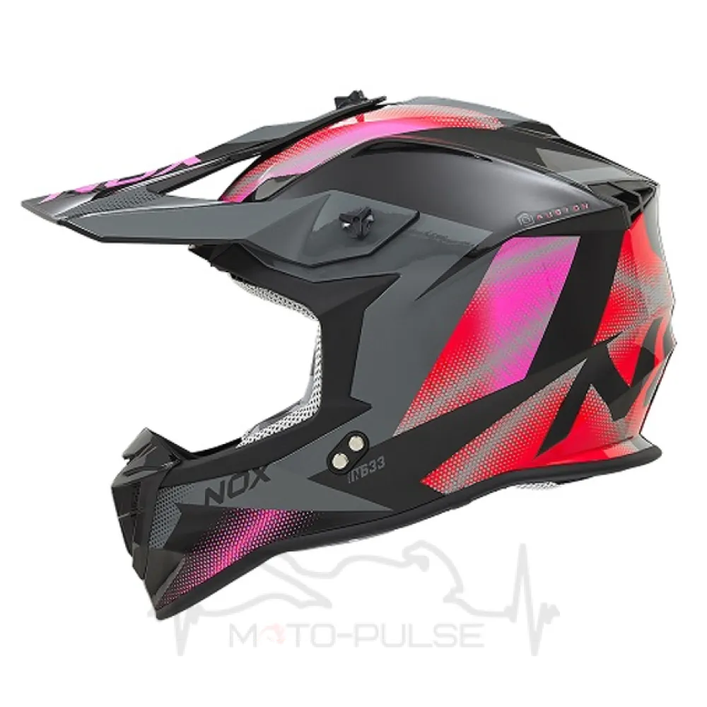 Мотошолом NOX N633 Fusion Gray/Pink S